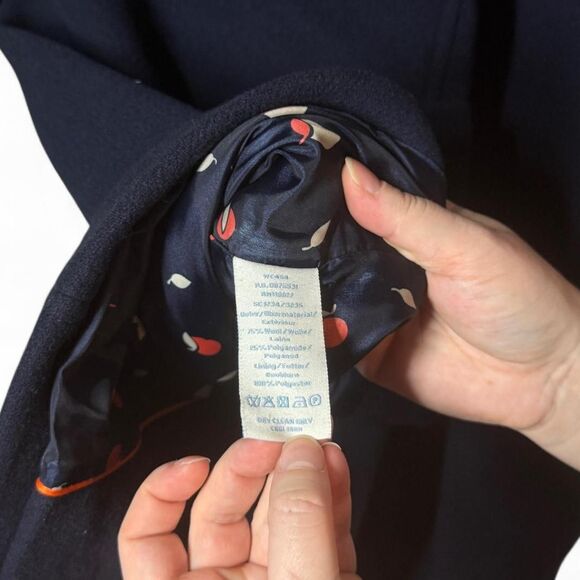 Boden Women’s Navy Wool Black Buttons Pea Coat UK 14 US 10 - Picture 6 of 6